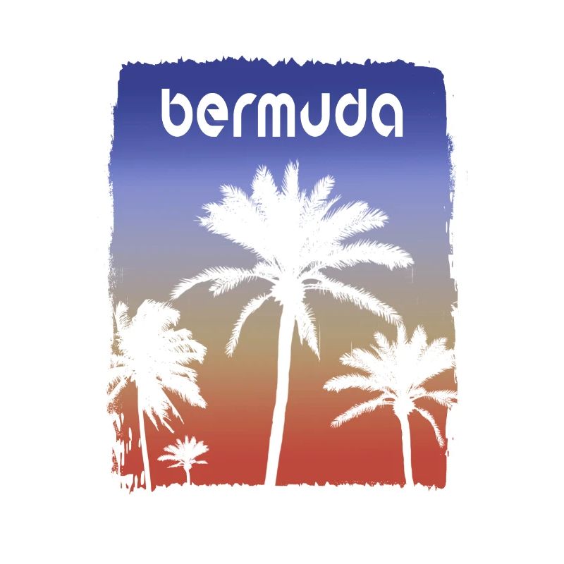 Bermuda Sunset Vacation Souvenir Palm Tree