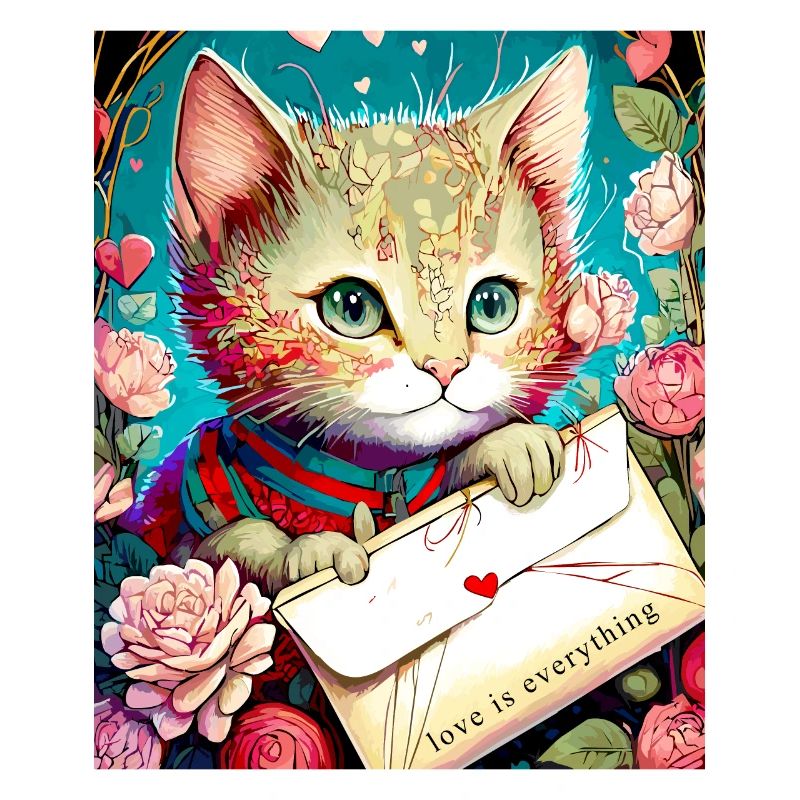 FLEURS DE LETTRE DE CHAT DE LA SAINT-VALENTIN