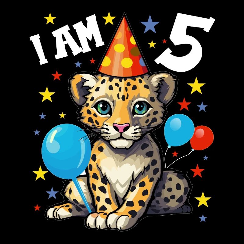Ich bin 5 Jahre alt Leoparde Leopard 5. Geburtstag
