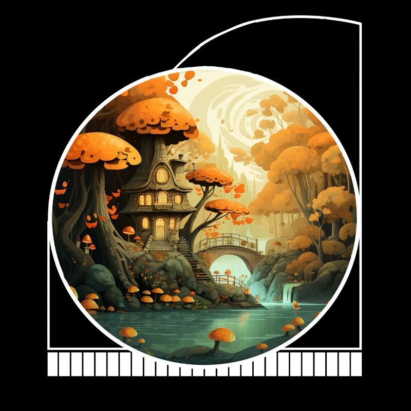 Loup-garou feuille Ride Cottagecore Toadstool Library