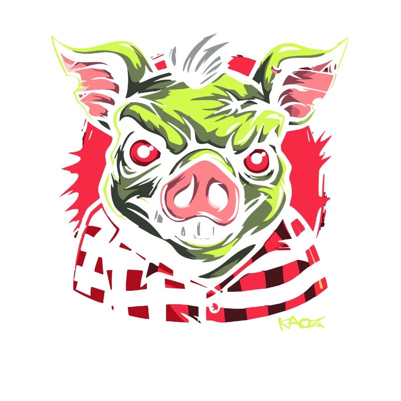Cochon vert maléfique