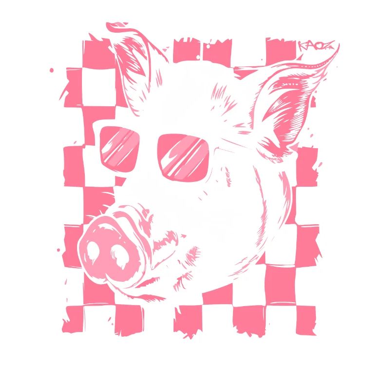Cochon de drapeau à damier cool