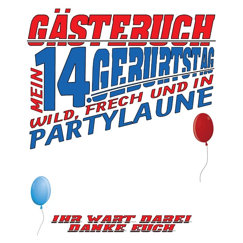 14. Geburtstag Mädchen & Junge Gästebuch