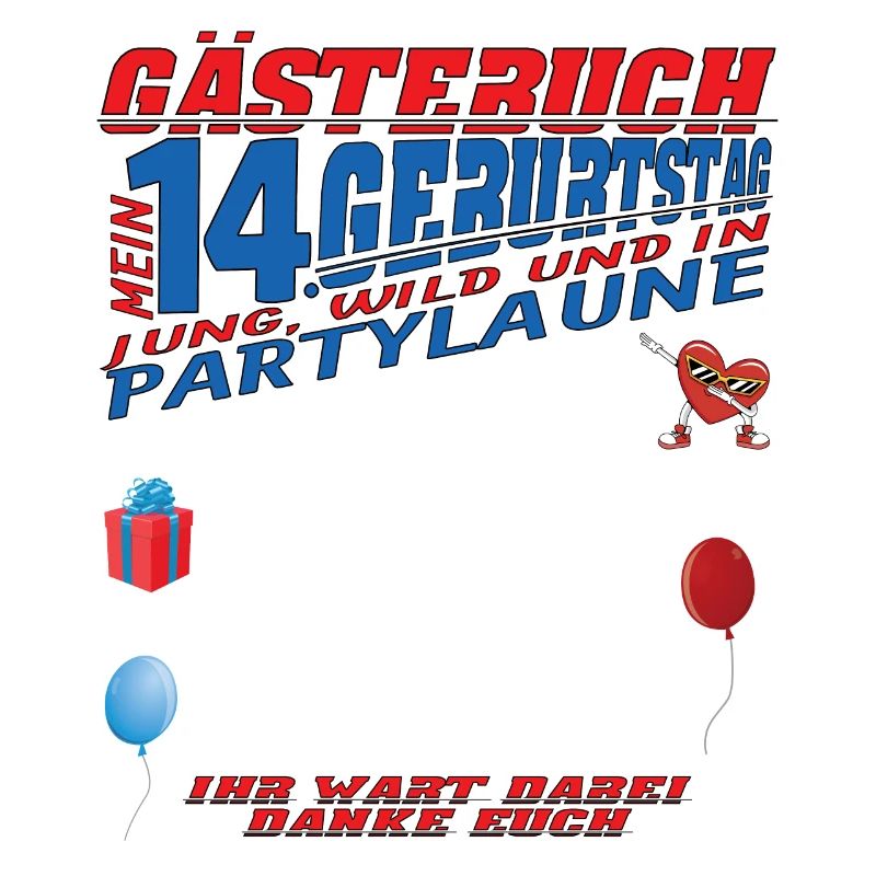 14. Geburtstag Mädchen & Junge Gästebuch