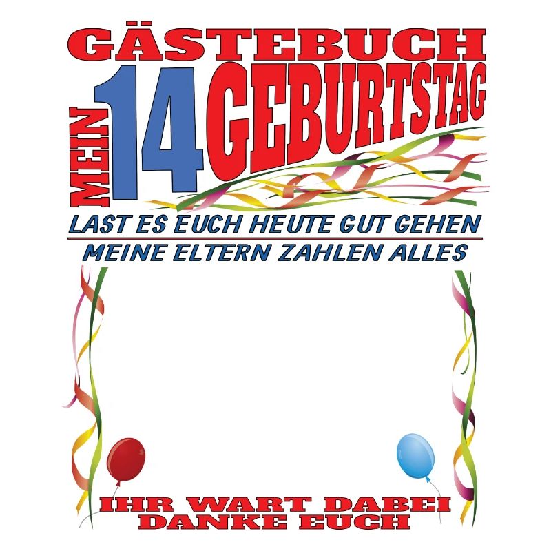 14. Geburtstag Mädchen & Junge Gästebuch
