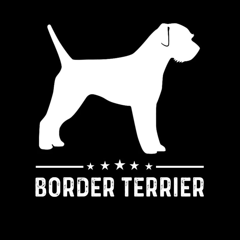 Border Terrier Dog White Silhouette