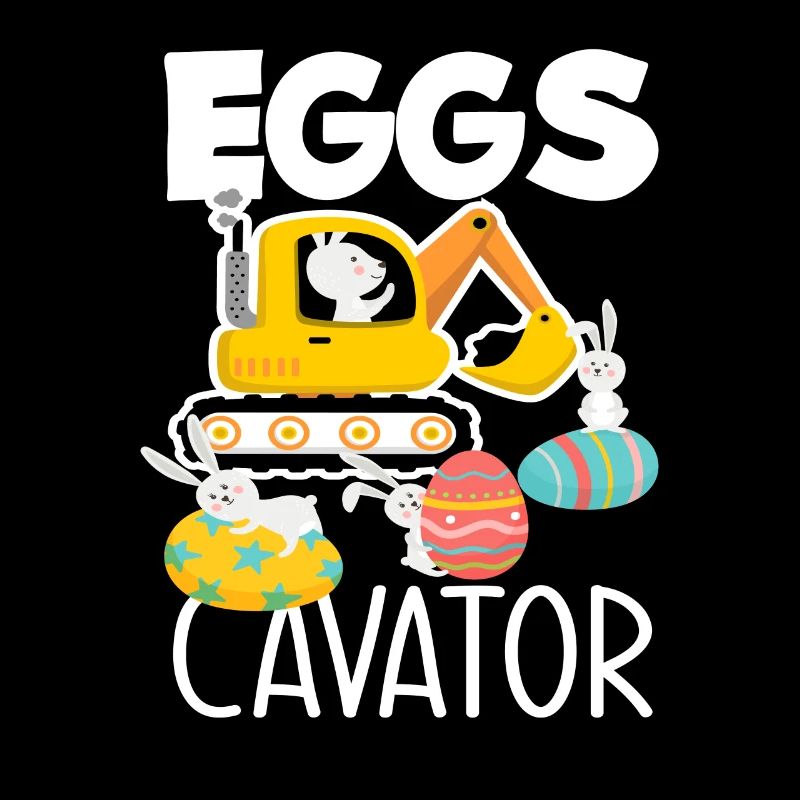 Easter Pun Excavator Easter Bunny