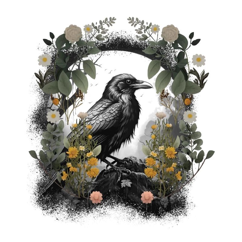 Raven, Nature, Flowers, Crow, Ravens, Crows, Dark Spring