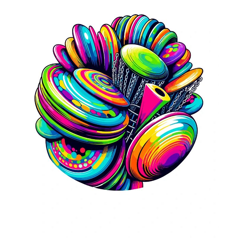 Pop Art Frisbee Disc Golf Player Flying Discs