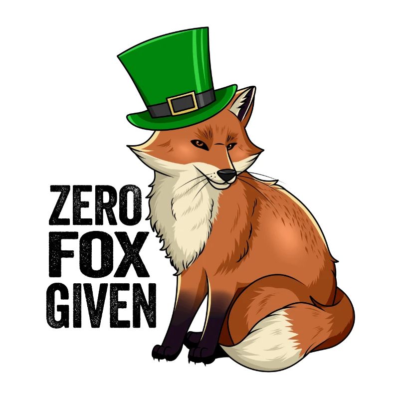Zero Fox Given Jeu de mots mignon Kawaii Irish Fox