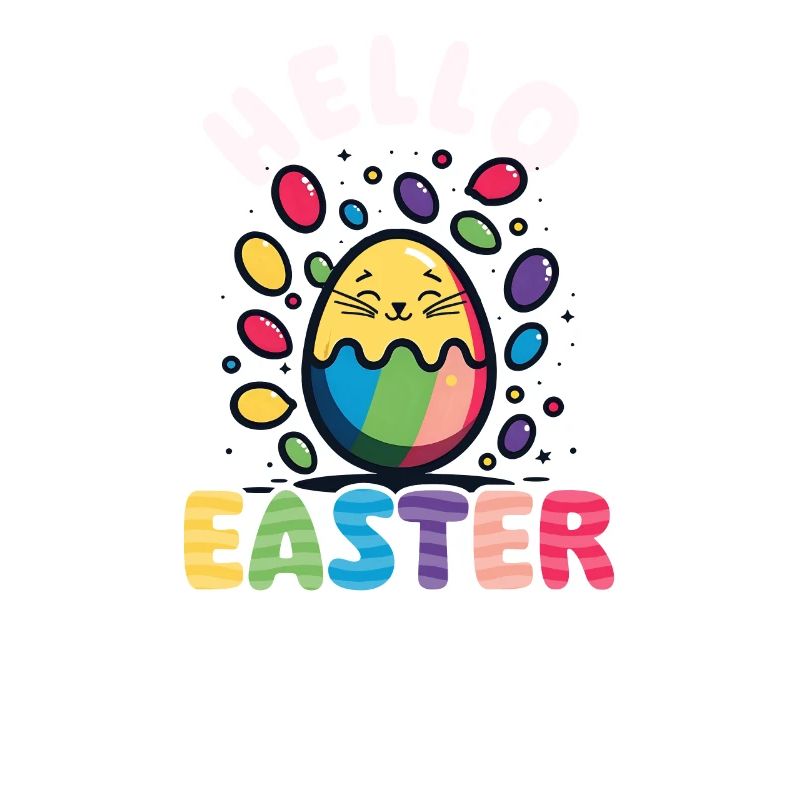 Cat Easter Hello Easter
