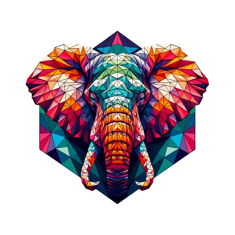 Elephant in polygon illustration