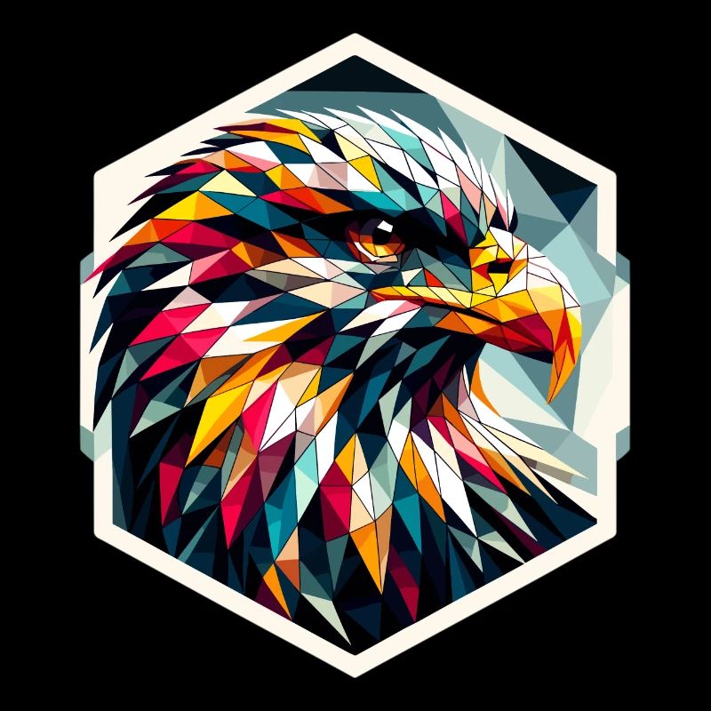 Pygargue à queue blanche dans la représentation polygonale