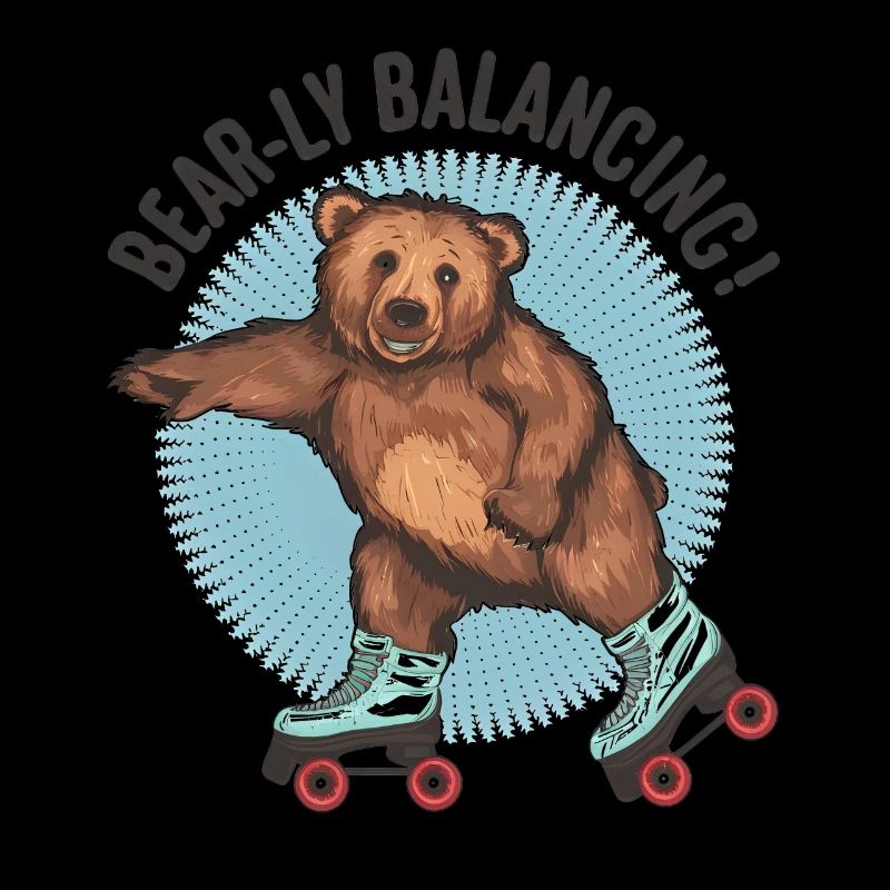 Bear Roller Skating "Bear-ly Balancing!"