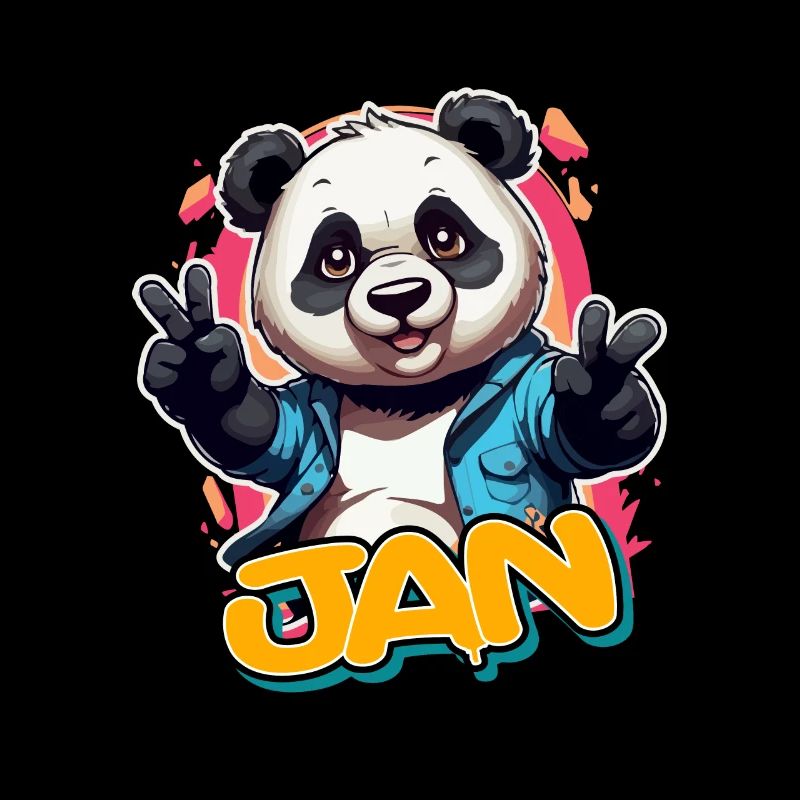 JAN - Beau nom de garçon avec Cool Panda