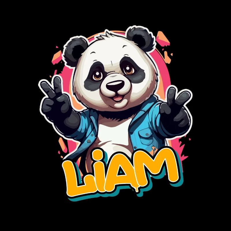 LIAM - Beau nom de garçon avec Cool Panda