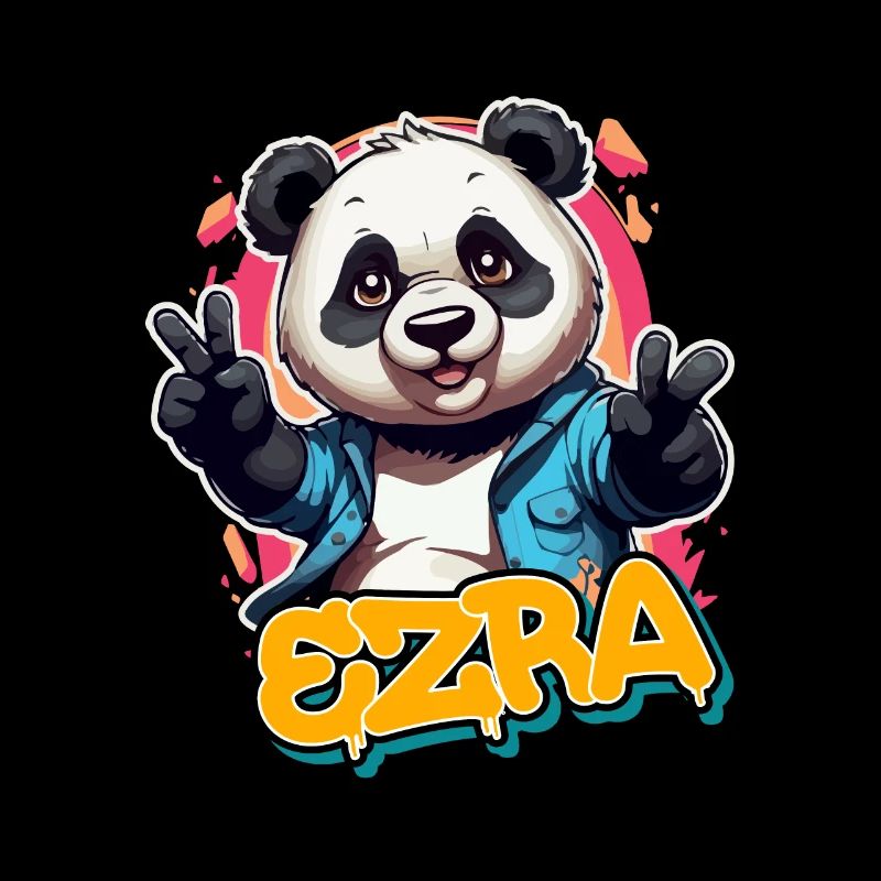 EZRA - Schöner Jungen Name mit coolem Panda