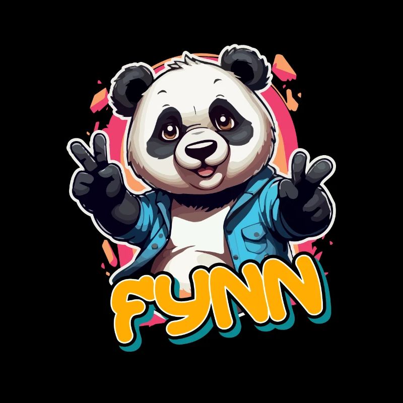 FYNN - Handsome Boy Name with Cool Panda