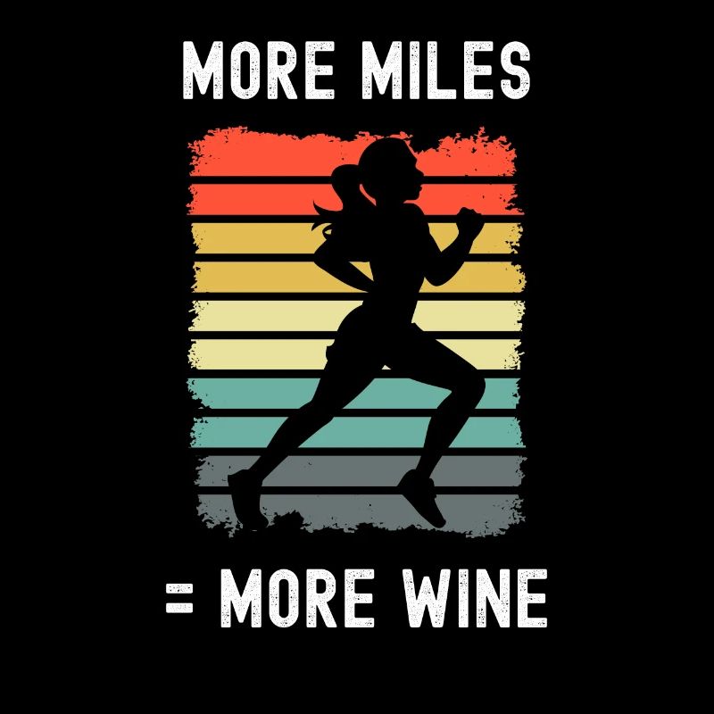 Femme Long Runner Plus de kilomètres équivaut à plus de vin