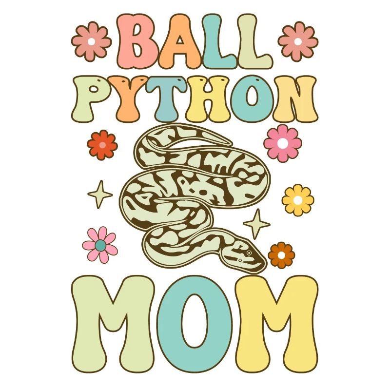 Ball Python Mom Groovy Snake Mom