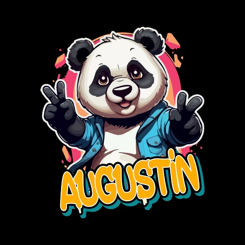 AUGUSTIN - Beau prénom de garçon avec panda cool