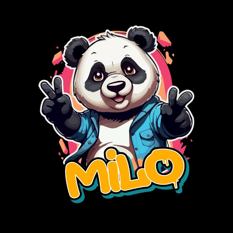 MILO - Handsome Boy Name with Cool Panda
