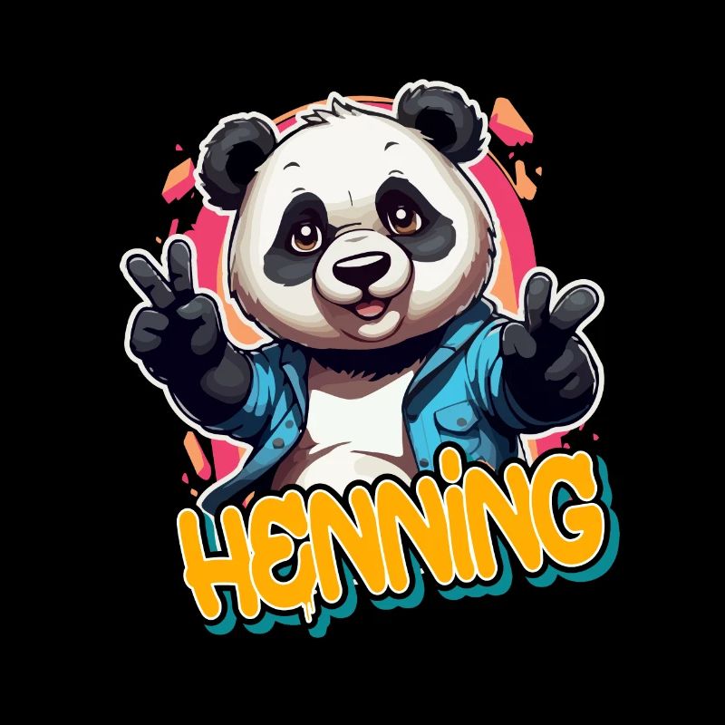 HENNING - Handsome boy name with cool panda