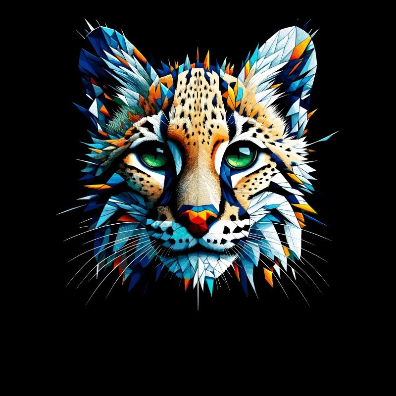 Polygone Art Ocelot Ocelots Nain Léopard