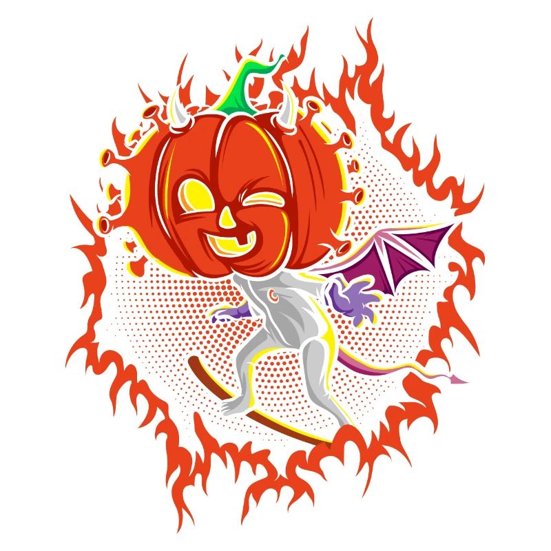 The Witch Devil Pumpkin Head