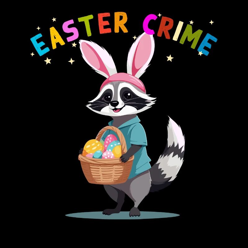 Funny Cute Raccoon Easter Eggs Design