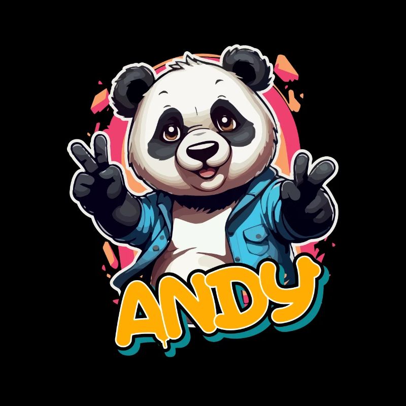ANDY - Beau nom de garçon avec Cool Panda