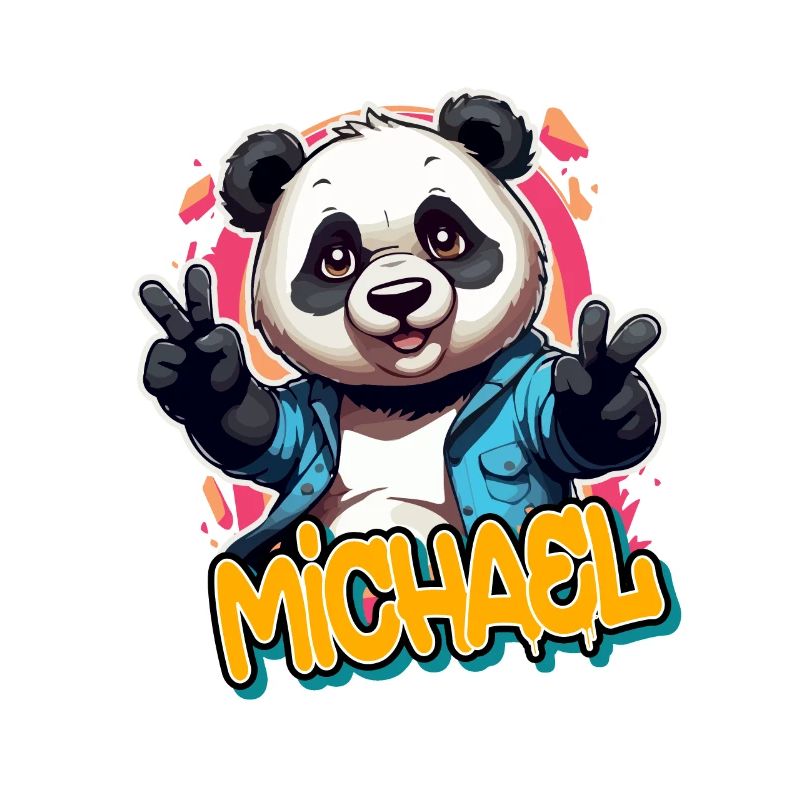 MICHAEL - Beau nom de garçon avec Cool Panda