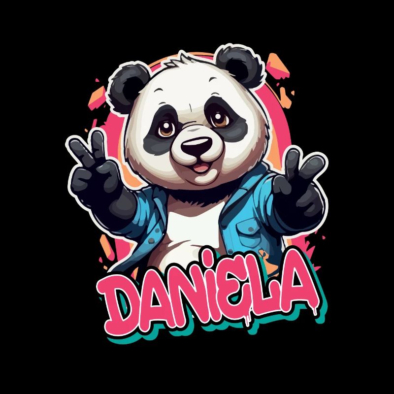 DANIELA - Schöner Mädchen Name mit coolem Panda