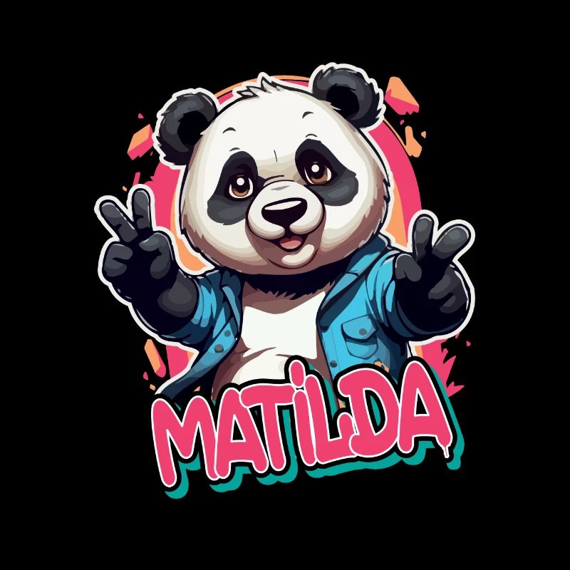 MATHLDA - Schöner Mädchen Name mit coolem Panda