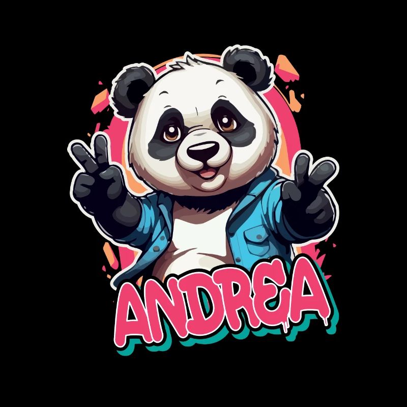 ANDREA - Schöner Mädchen Name mit coolem Panda