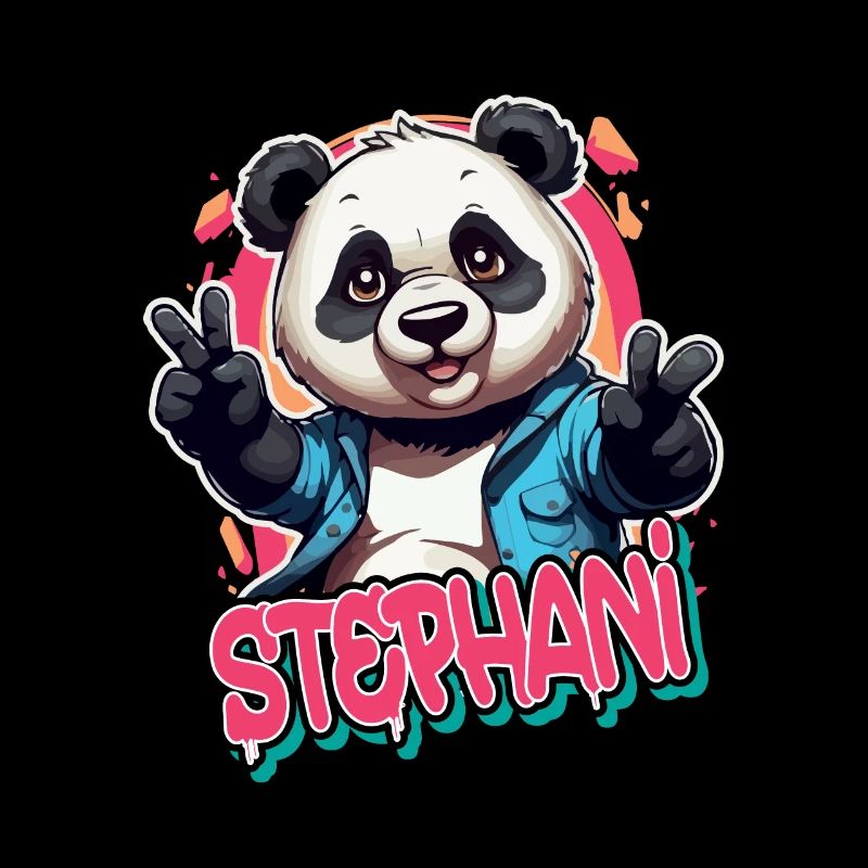 STEPHANI - Schöner Mädchen Name mit coolem Panda