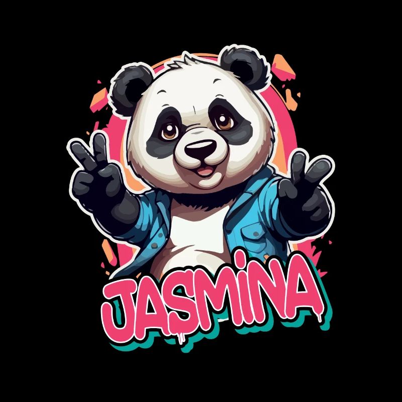 JASMINA - Schöner Mädchen Name mit coolem Panda