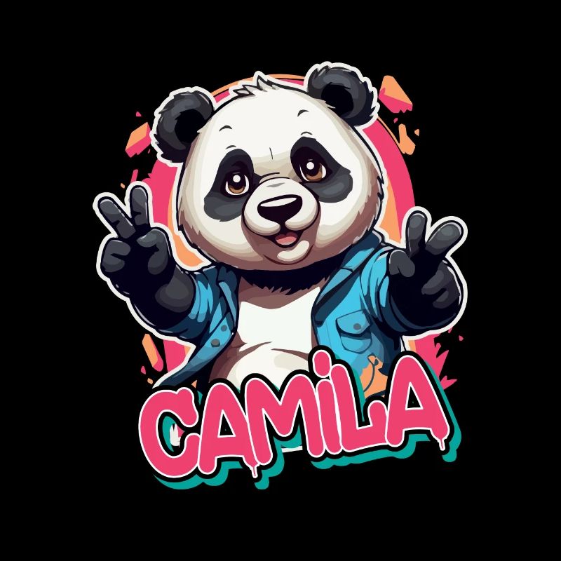 CAMILA - Schöner Mädchen Name mit coolem Panda