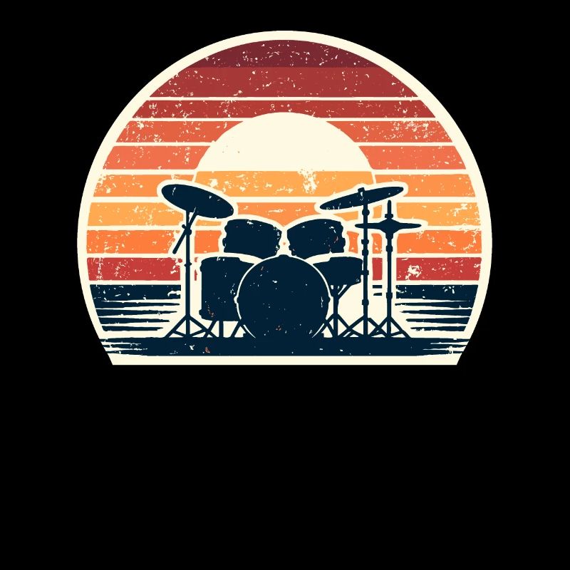 Retro Drumset Drum Drummer Drumming Drummers