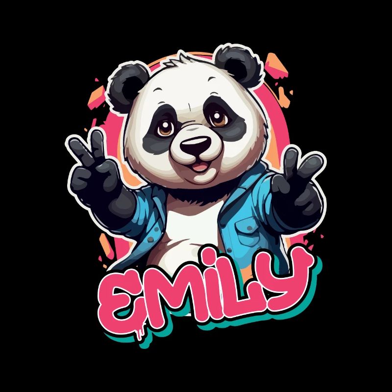 EMILY - Beau nom de fille avec Cool Panda