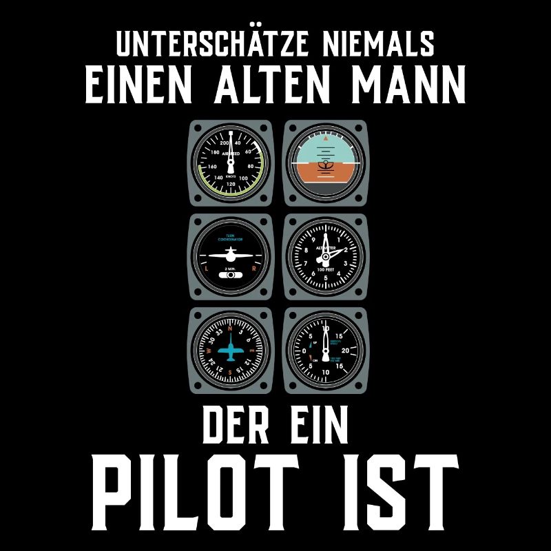 Flugzeug Tshirt Herren Helikopter Pilot Flieger