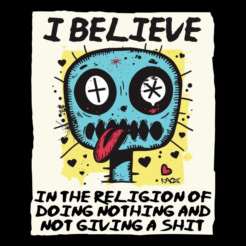 Religious believer doing nothing