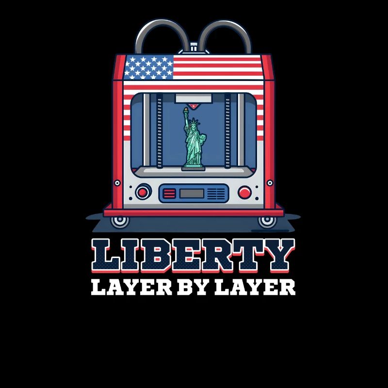 Impression 3D patriotique Liberty couche par couche