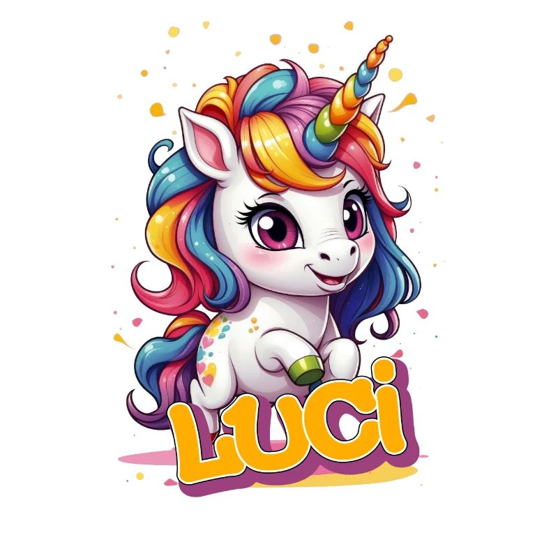 LUCI - Schöner Mädchen Name mit süßem Einhorn