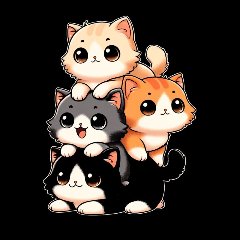 Stack of Kitty Cats Stack Kawaii Meowtain Anime