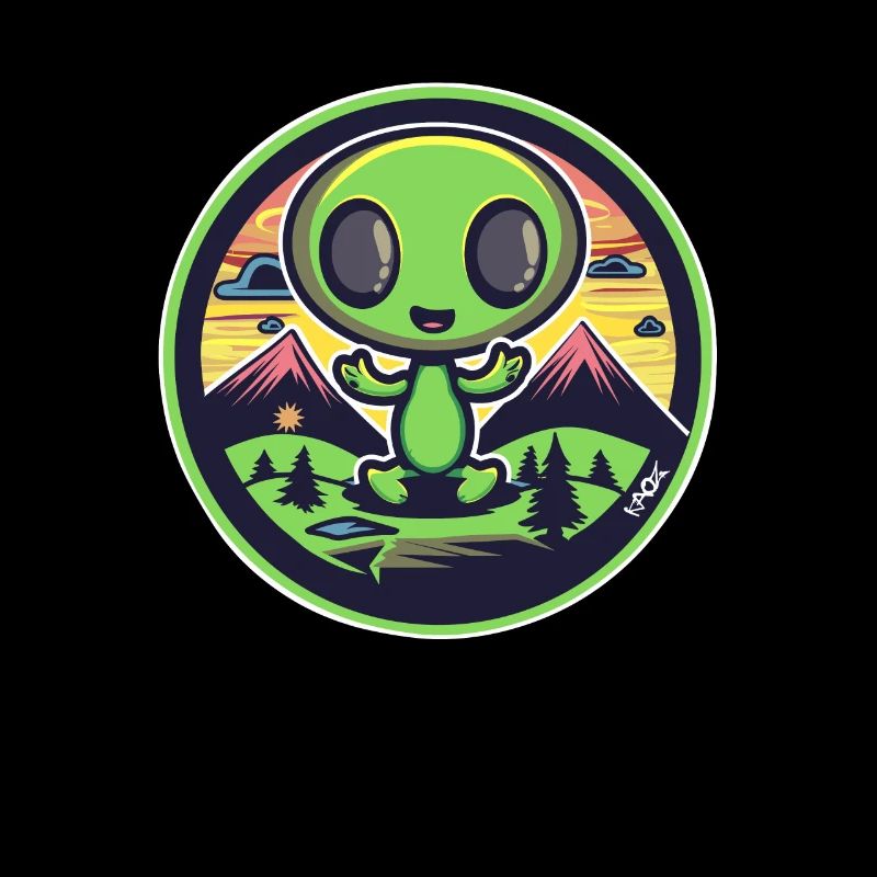 Extraterrestre mignon joyeux dans la nature