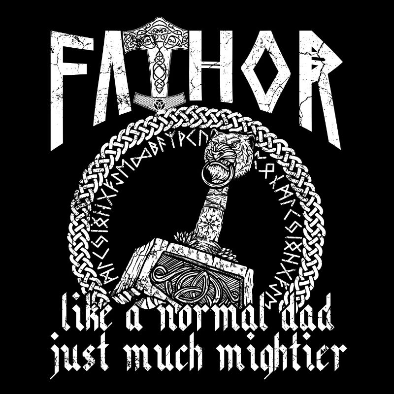 Wikinger Papa Vathor Mächtiges Spruch Design