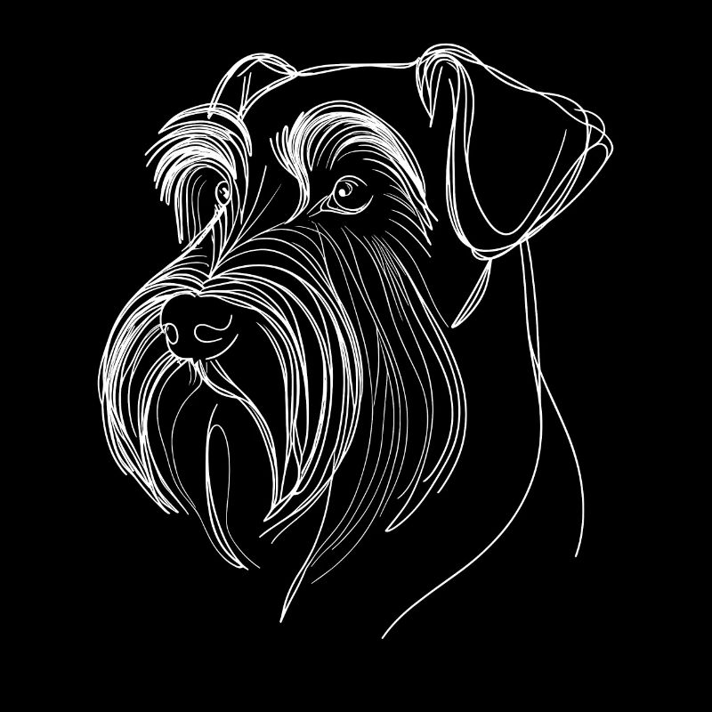 Dessin au trait Schnauzer géant Schnauzers
