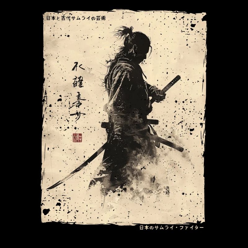 Samurai Fighter - Illustration japonaise Ukiyo-e