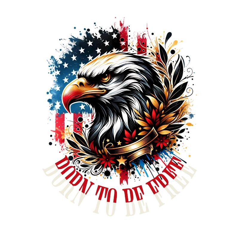 Born to be free, cool eagle motif, eagle
